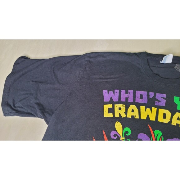 Whos Your Crawdaddy Crawfish Jester‎ Beads Funny Mardi Gras Unisex T-shirt 3X - Picture 5 of 13